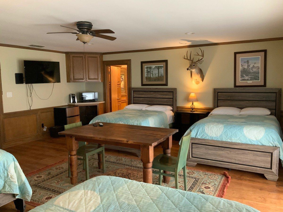 Bedroom with a trophy mount
